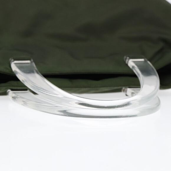 PRADA Hand Bag Nylon Green Clear Silver - Picture 7 of 16